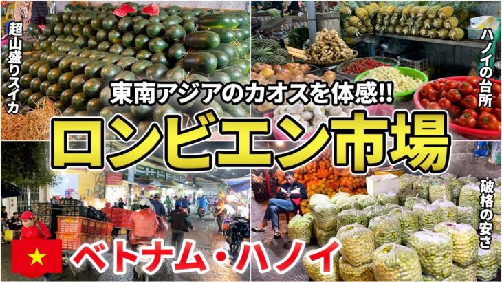 これぞ東南アジアのカオス‼ ベトナム人のリアルが見れるハノイ最大級の食品市場【ロンビエン市場 / Long Bien Market】