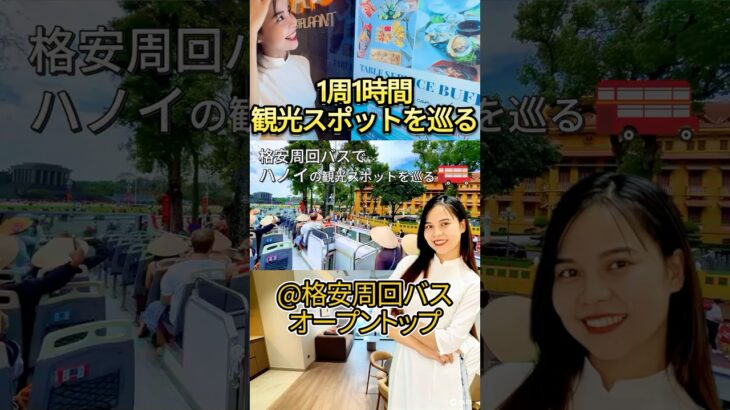 【観光スポットを巡る ハノイ】1時間で周回 オープントップバスで800円で回る２階建てバス #ハノイ #観光バス #旅行