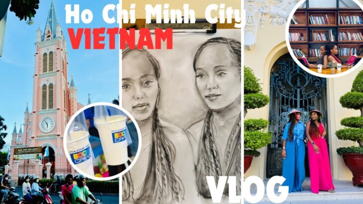 Vietnam 🇻🇳 travel Vlog| Ho Chi Minh City| Visiting the Pink church⛪, Book Street📚 and Oasis Café🕰️