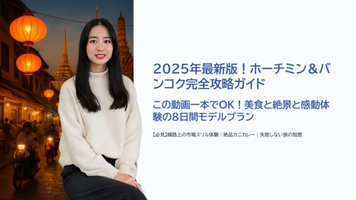 【AI旅行ナビ】ホーチミン・バンコク8日間！2都市周遊モデルプラン