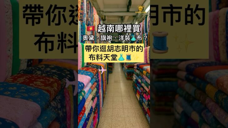 #每日一事 EP09｜🇻🇳越南哪裡買奧黛、旗袍、洋裝布？帶你逛胡志明市的布料天堂！👗🧵✨