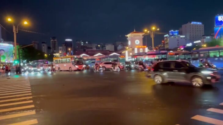 【ベンタイン市場前】ホーチミン夜の街　Ho Chi Minh City Night Walk