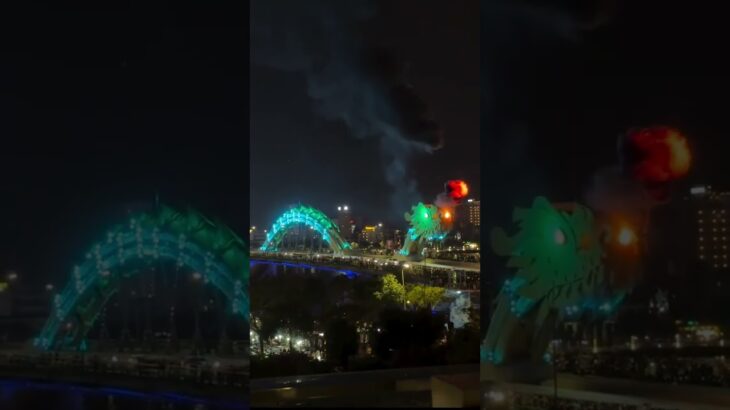 ダナンの夜 ― 屋上から眺める輝くドラゴン橋  #trending #foryou #ベトナム #ダナン #ベトナム旅行 #ダナンドラゴン橋 #ドラゴン橋